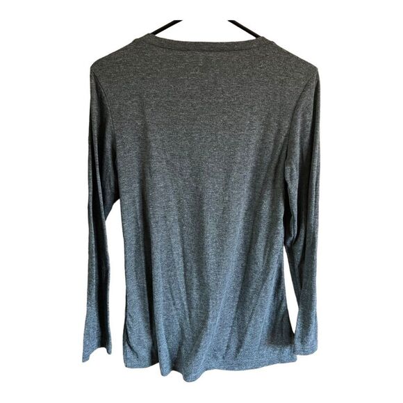 Yidarton T-Shirt Gray Sz Small Twist Knot Front Long Sleeve Crew Neck Basic - Picture 2 of 15